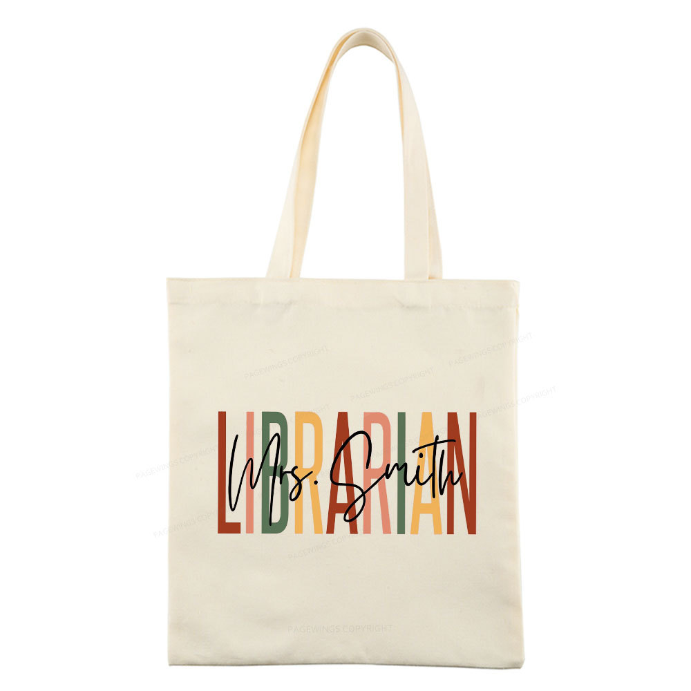 Pagewing Personalized Librarian Tote Bag