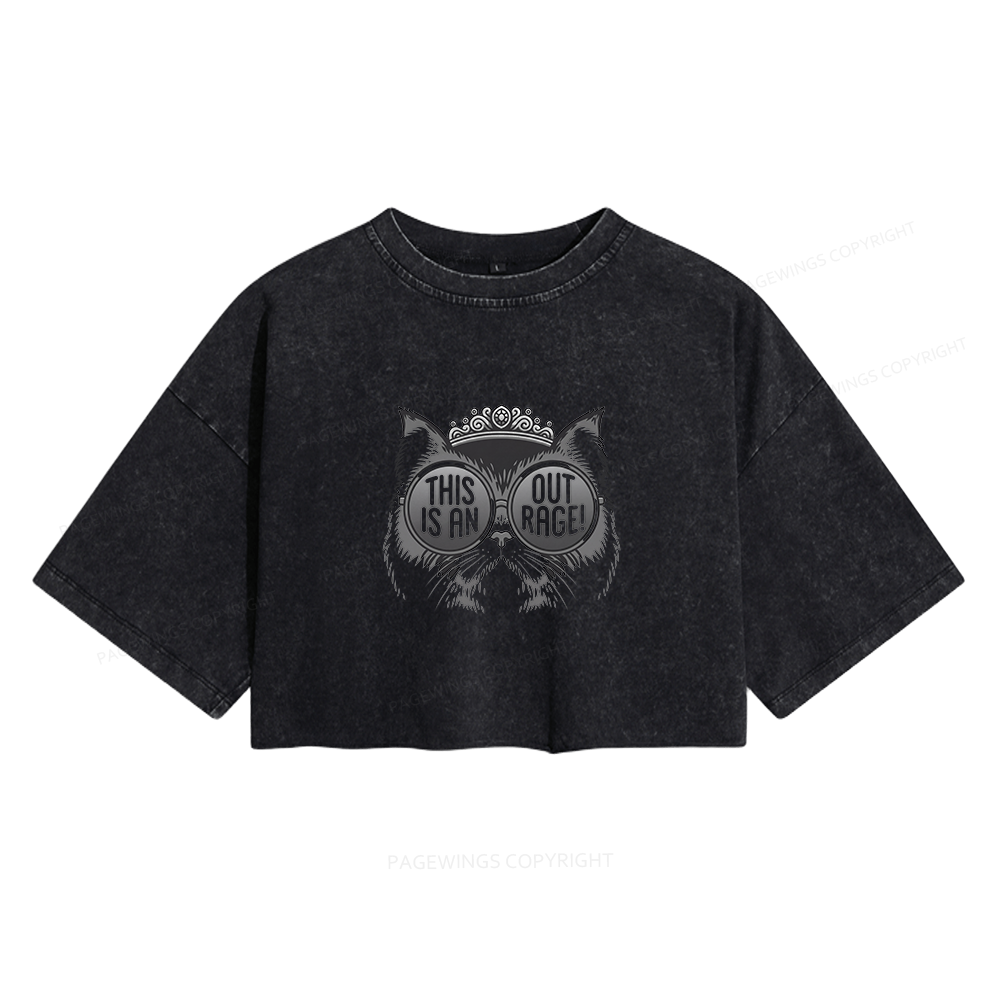 Pagewings Sci Fi Bookish Women's Washed Cropped T-shirt