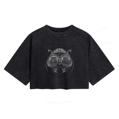Pagewings Sci Fi Bookish Women's Washed Cropped T-shirt