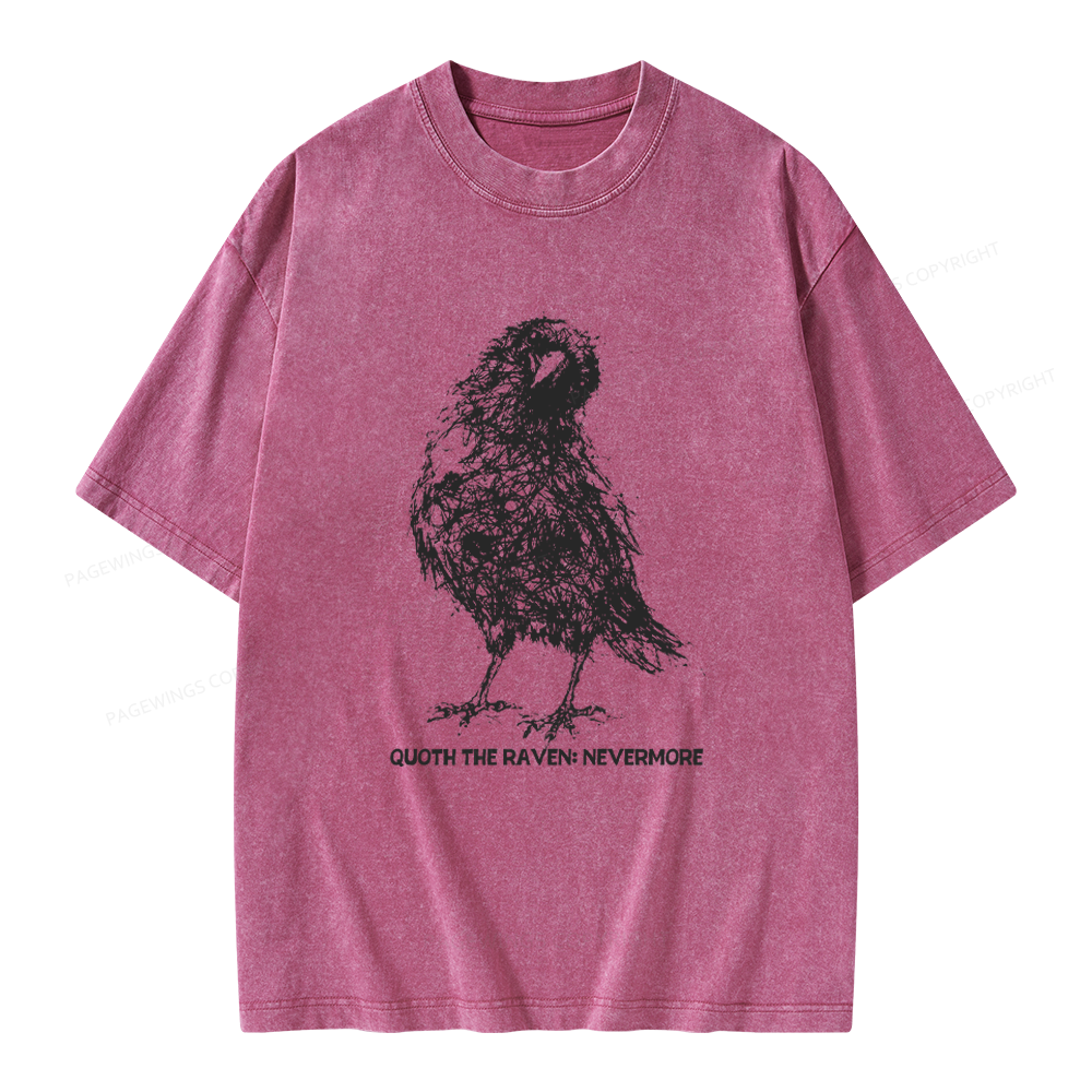 Pagewings Nevermore Crow Unisex Washed T-shirt