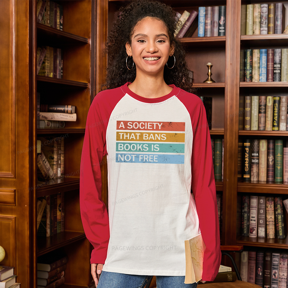 Pagewings Read Banned Books Long Sleeve Raglan T-shirt