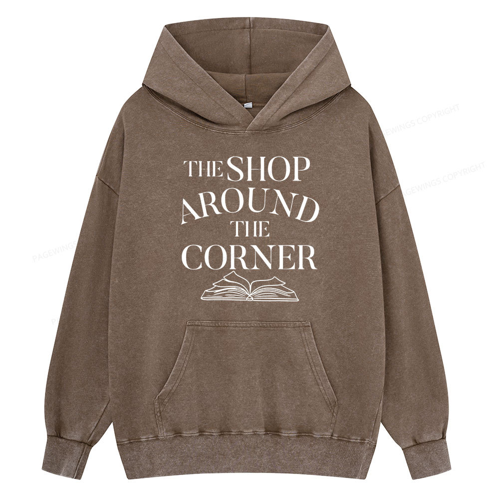 Pagewings The Shop Around The Corner Bookworm Unisex Washed Hoodie