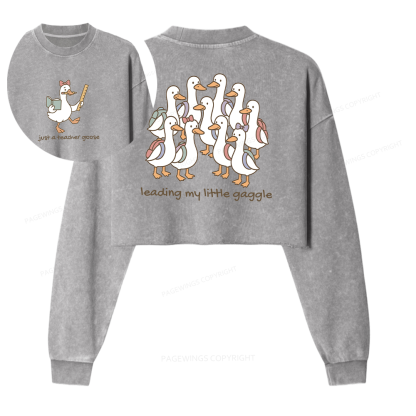 Pagewings Back to School Washed Crop Sweatshirt