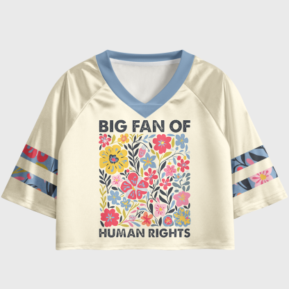Pagewings Big Fan Of Human Rights Women's Cropped Jersey