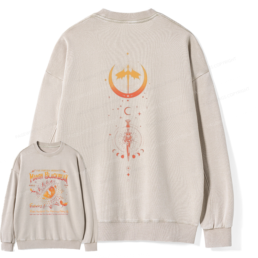 Pagewings Manon Blackbeak Throne of Glass Unisex Washed Sweatshirt