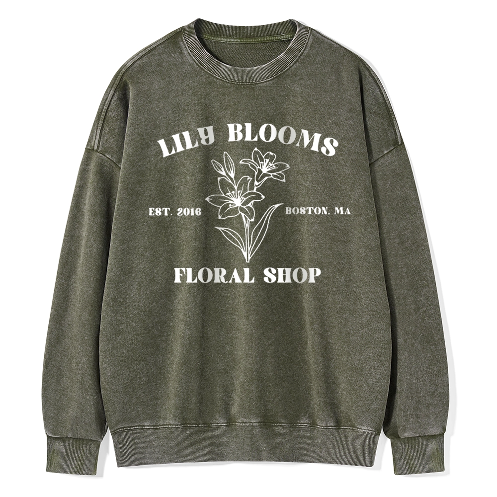 Pagewings Lily Bloom's Floral Unisex Washed Sweatshirt