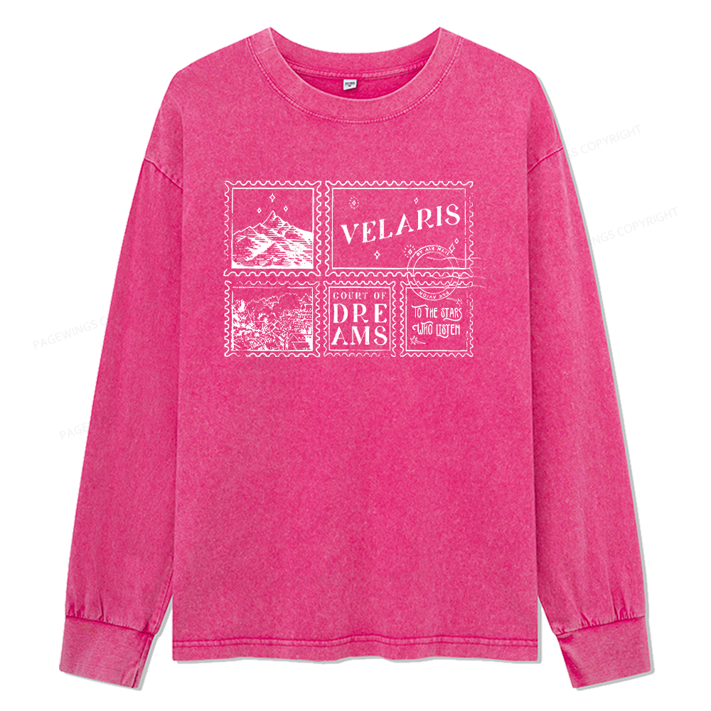 Pagewings Velaris Acotar Unisex Washed Long Sleeve T-shirt