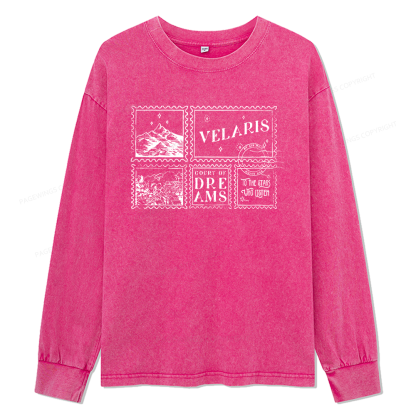Pagewings Velaris Acotar Unisex Washed Long Sleeve T-shirt