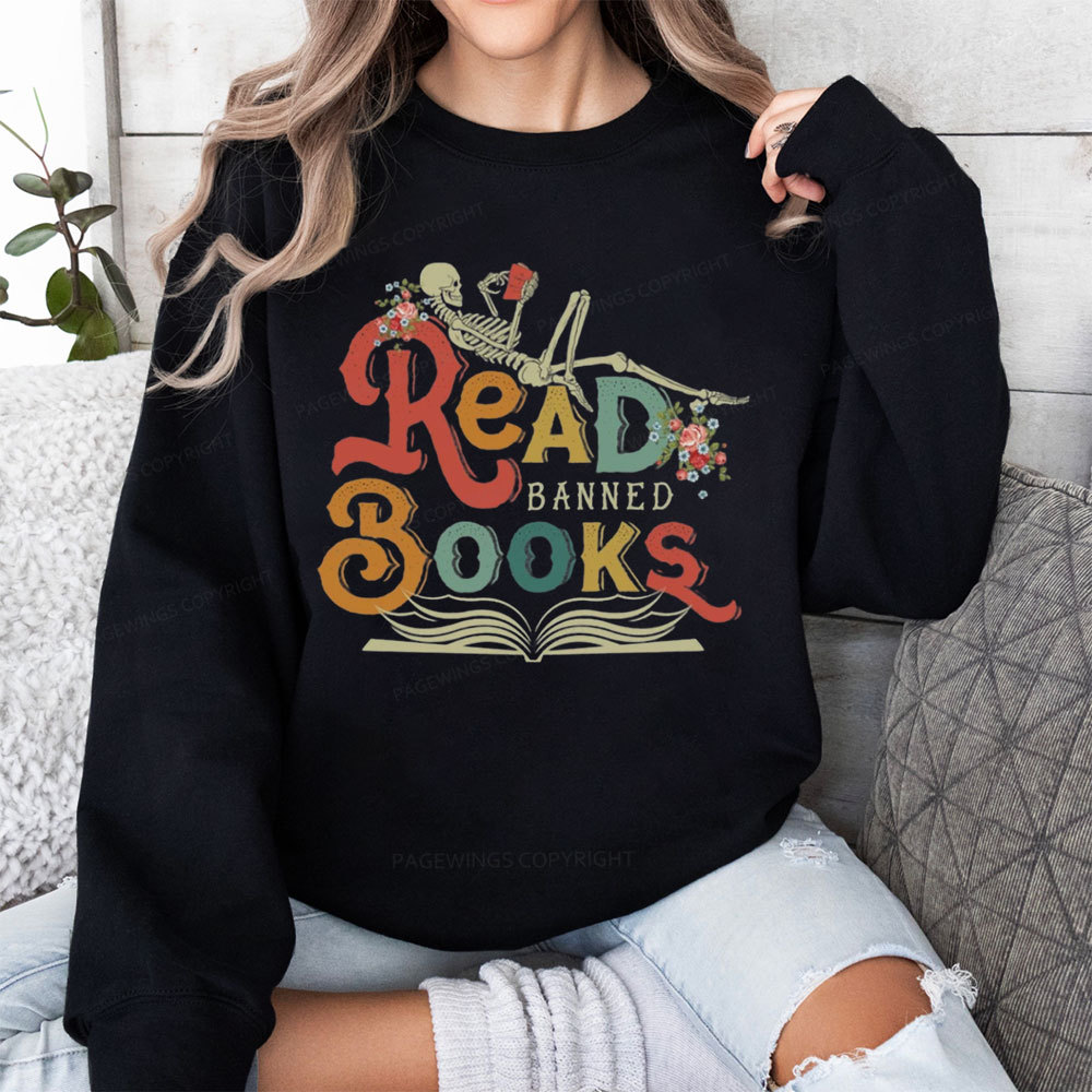 Pagewings Read Banned Books Unisex Classic Sweatshirt