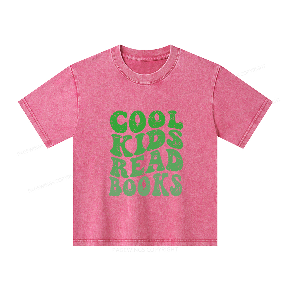 Pagewings cool kids read books Unisex Kids Washed T-shirt