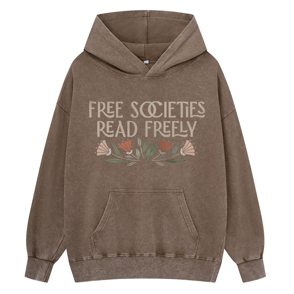 Pagewings Read Freely Unisex Washed Hoodie