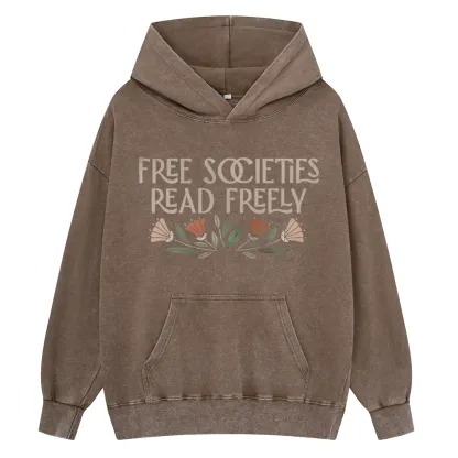Pagewings Read Freely Unisex Washed Hoodie