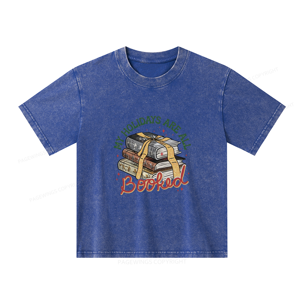Pagewings My Holidays Are All Booked Unisex Kids Washed T-shirt