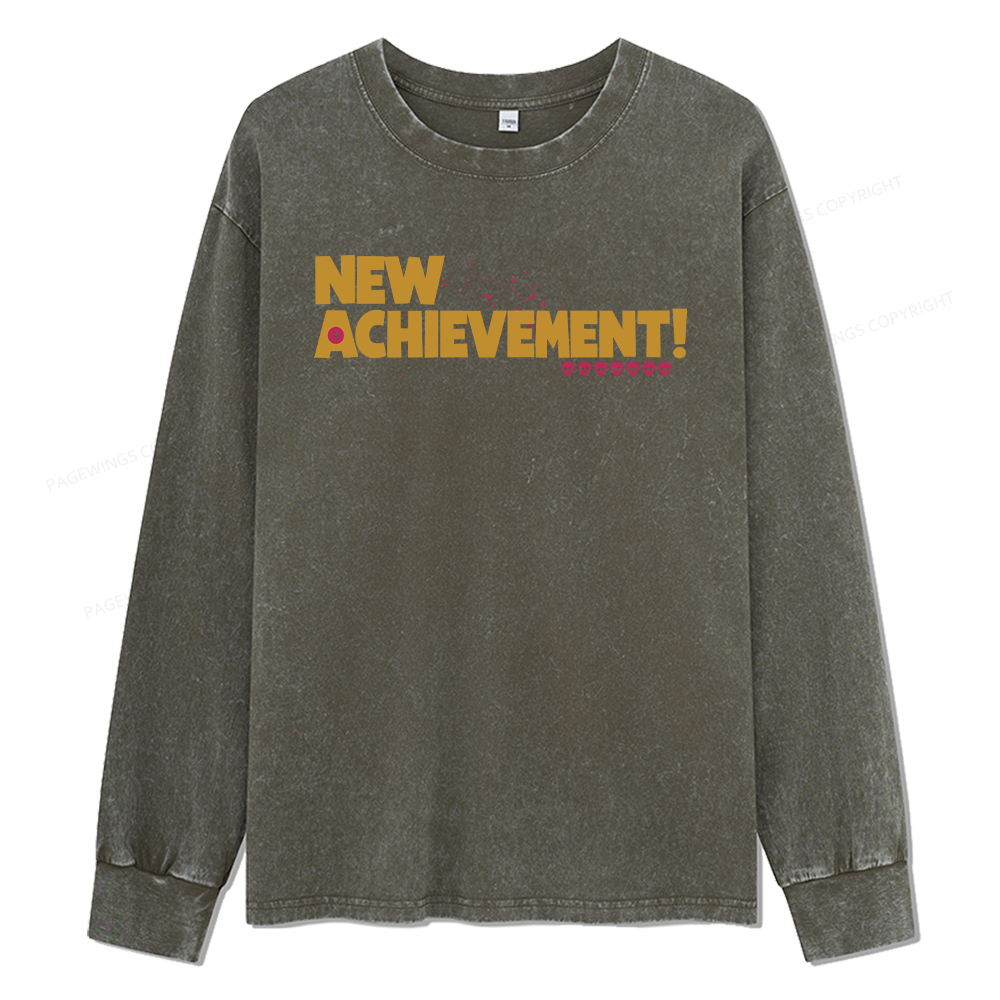Pagewings New Achievement Unisex Washed Long Sleeve T-shirt