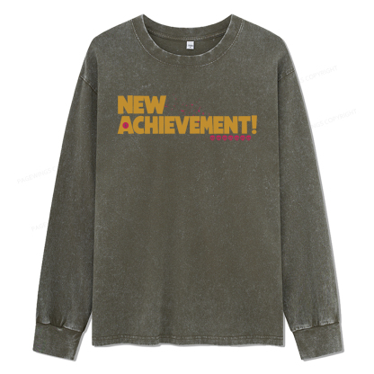Pagewings New Achievement Unisex Washed Long Sleeve T-shirt