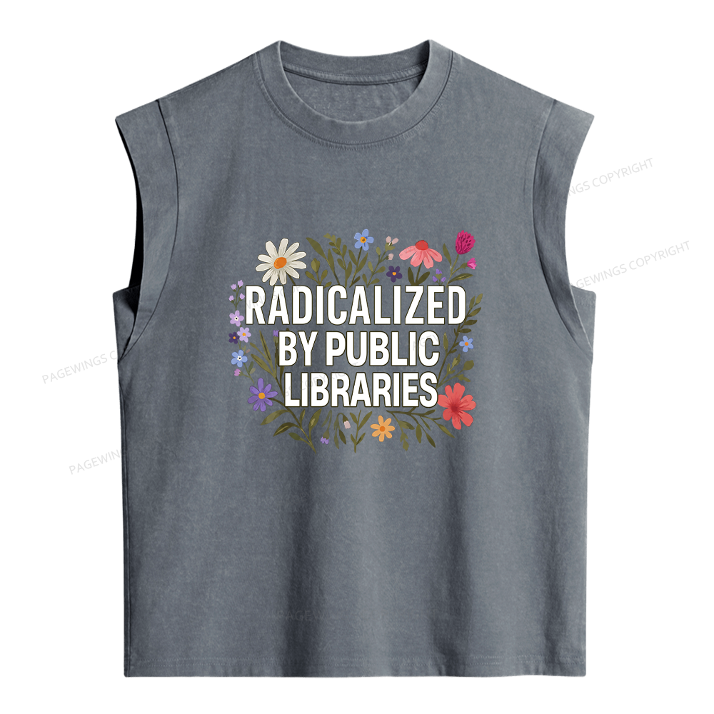 Pagewings Public Libraries Women's Washed Tank Top