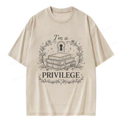 Pagewings I’m a Privilege Unisex Washed T-shirt