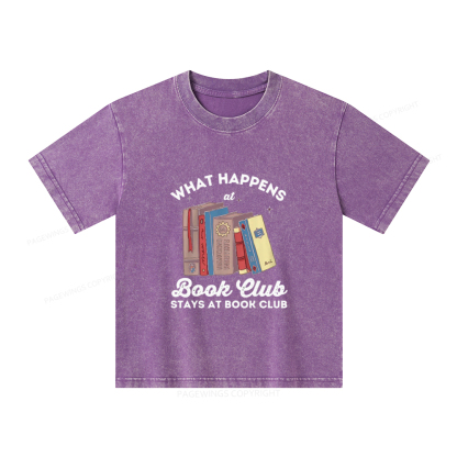 Pagewings Stays At Book Club Book Unisex Kids Washed T-shirt
