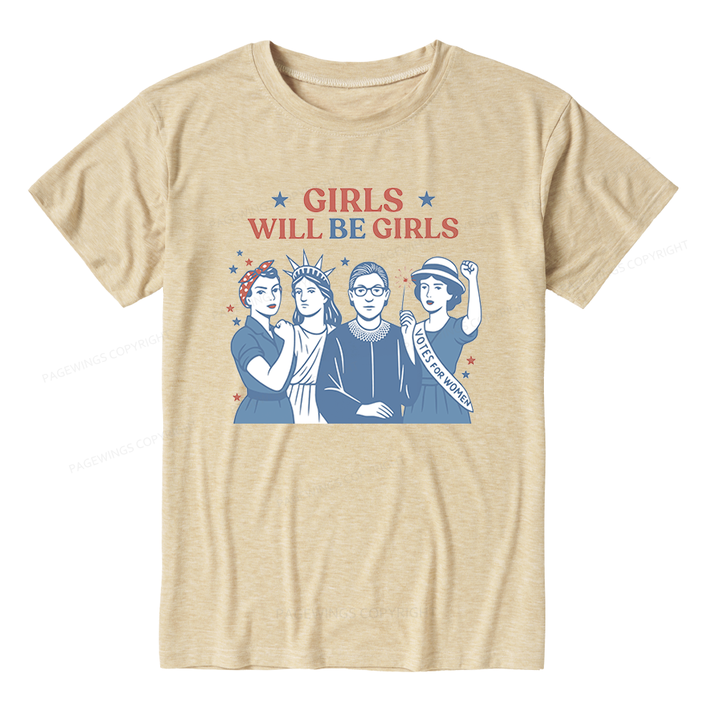 Pagewings Girls Will be Girls Unisex Heather T-Shirt