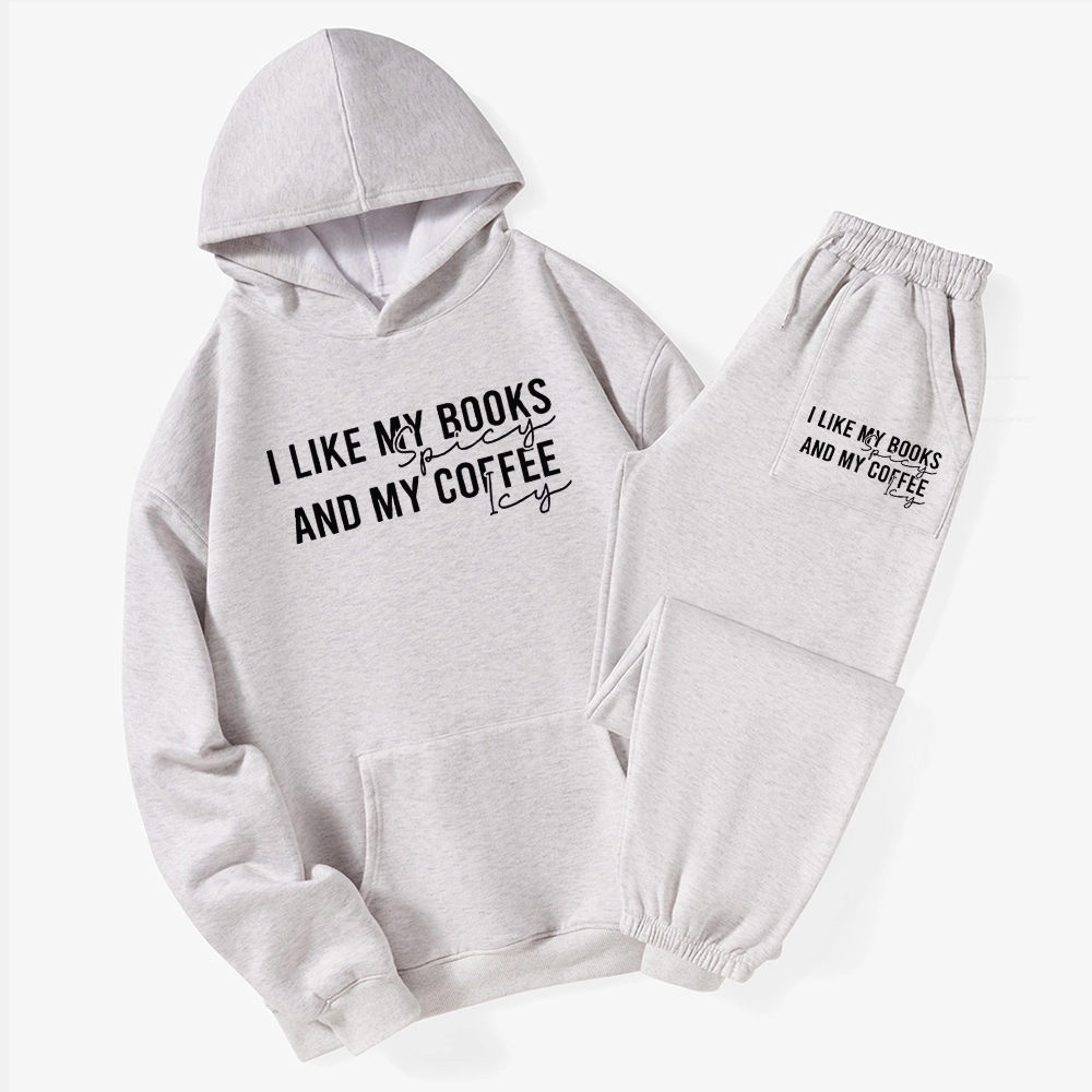 Pagewings I Like My Books And My Coffee Unisex Fleece Hoodie Set