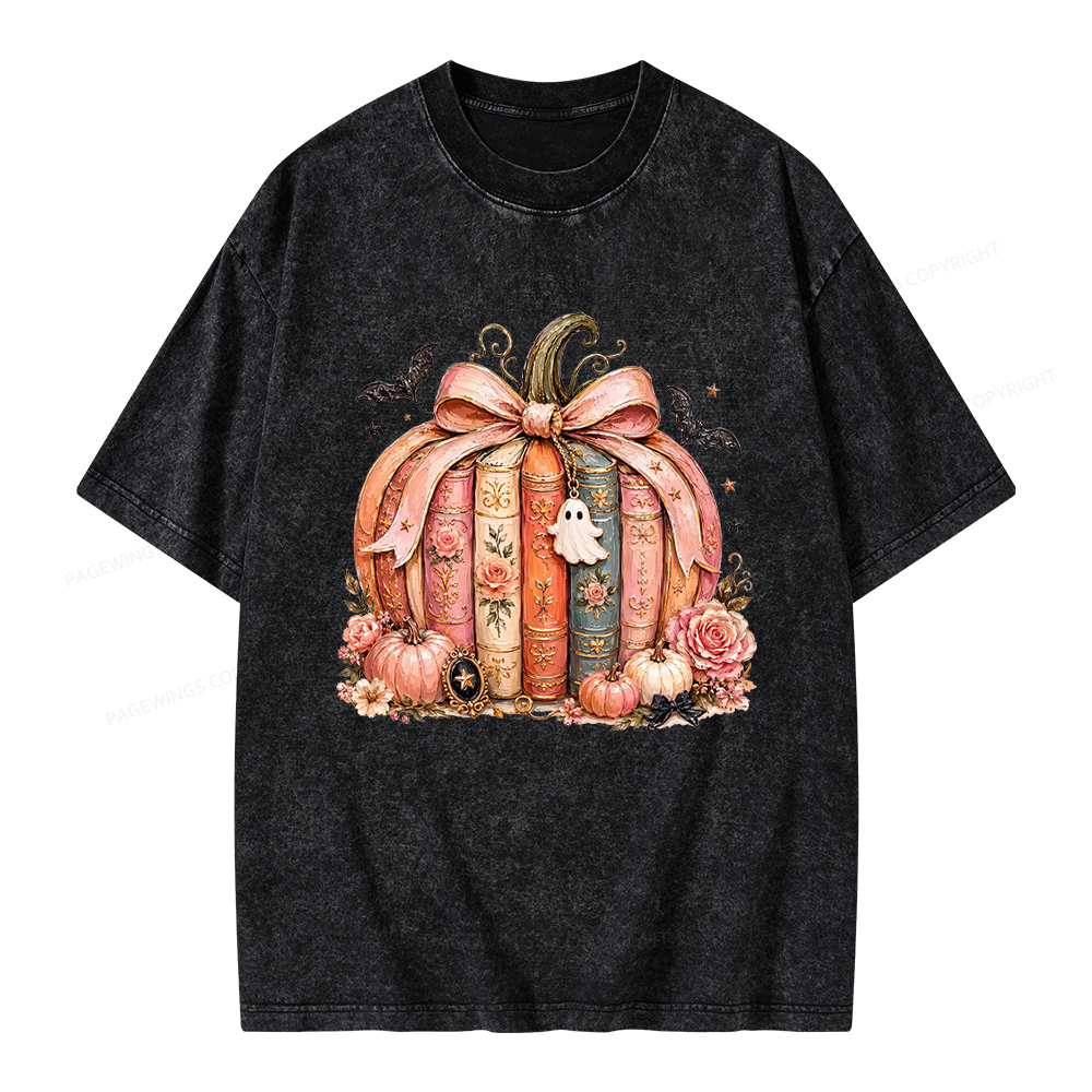 Pagewings Book Pumpkin Unisex Washed T-shirt