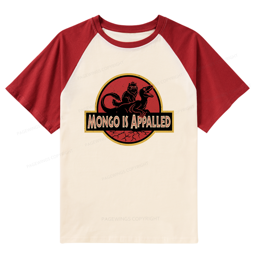 Pagewings Reading Sci‑Fi Raptor Lovers Raglan T-shirt