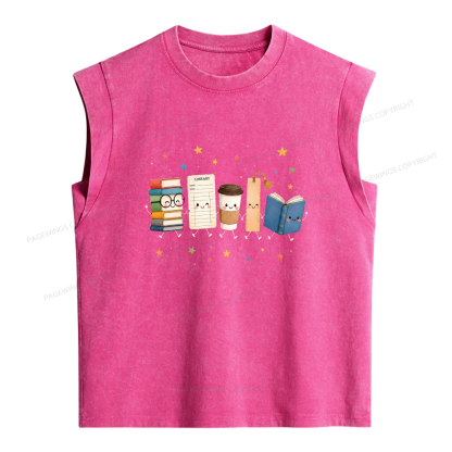 Pagewings Librarian16614 Women's Washed Tank Top