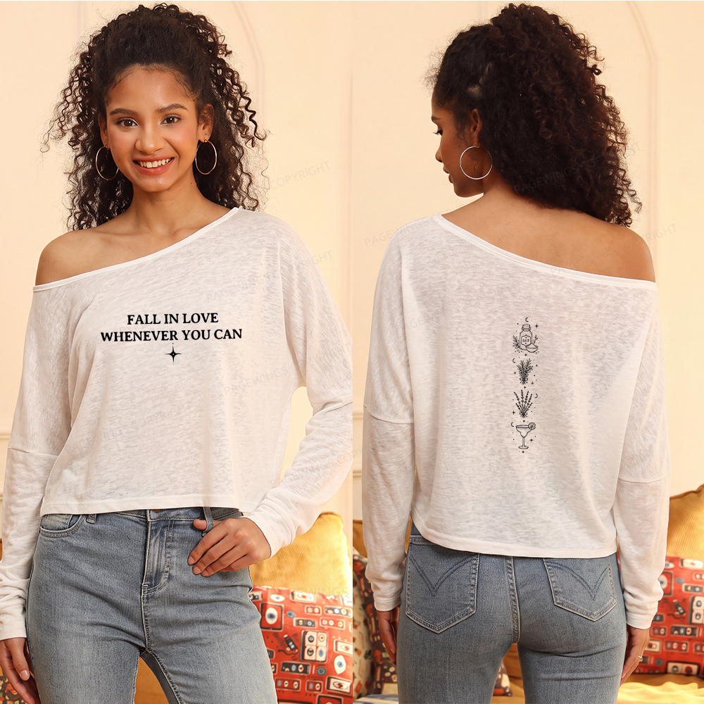 Pagewings Retro Halloween Slouchy Long Sleeve Off Shoulder T-shirt