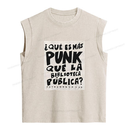 Pagewings What's More Punk Than The Public Library Women's Washed Tank Top