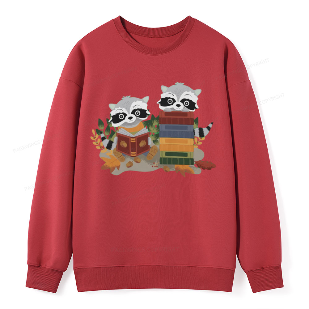 Pagewings Two Raccoons with Books Unisex Classic Sweatshirt