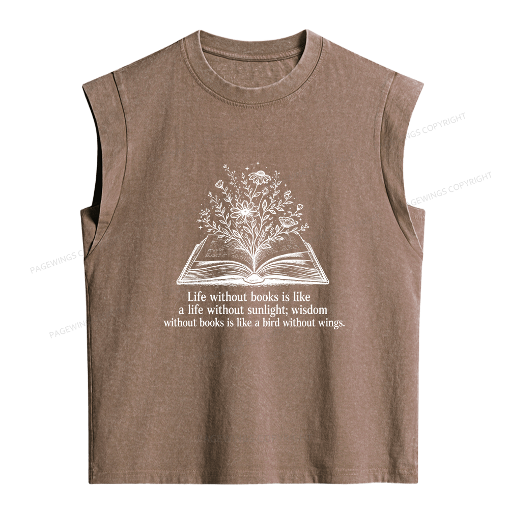 Pagewing Reading Quote Women's Washed Tank Top