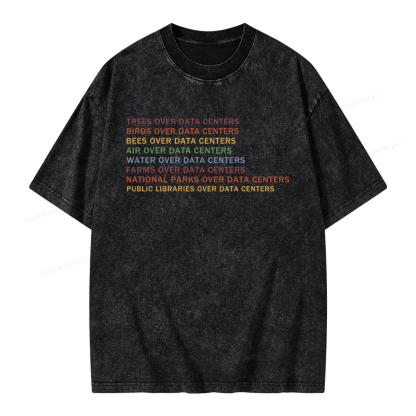 Pagewings Nature Over Data Centers Unisex Washed T-shirt