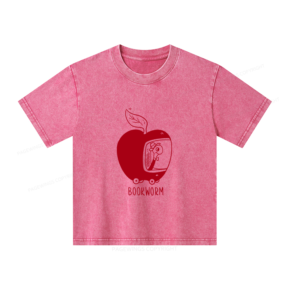 Pagewings Worm Driving Car Unisex Kids Washed T-shirt