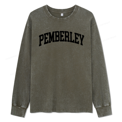 Pagewings Pemberley Bookworm Unisex Washed Long Sleeve T-shirt