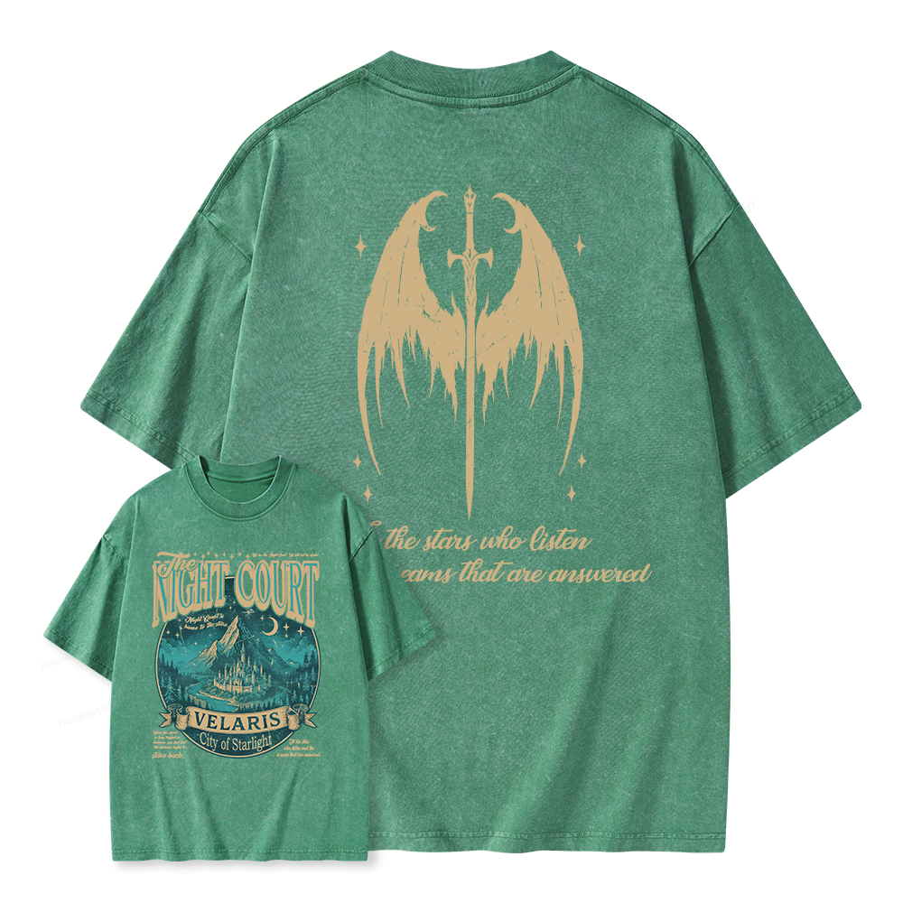 Pagewings Vintage Fantasy Unisex Washed T-shirt