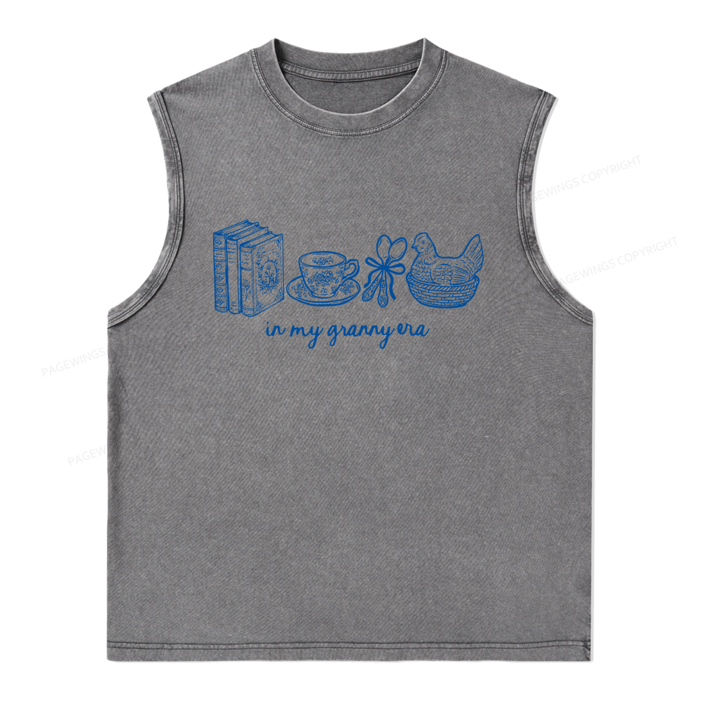 Pagewings In My Granny Era Unisex Washed Tank Top