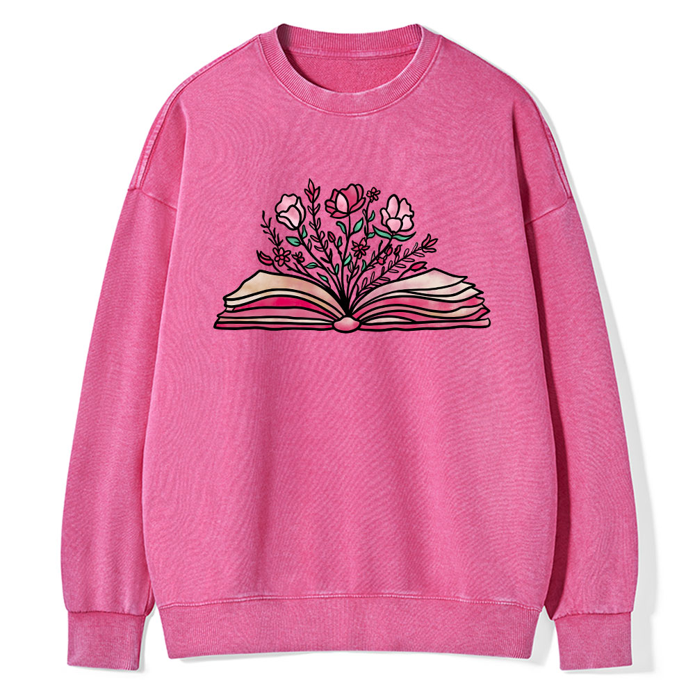 Pagewings Booktrovert Definition Funny Book Lover Png Washed Sweatshirt