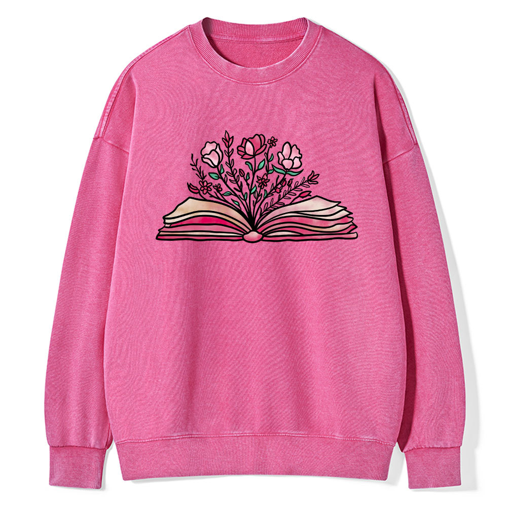 Pagewings Booktrovert Definition Funny Book Lover Png Washed Sweatshirt