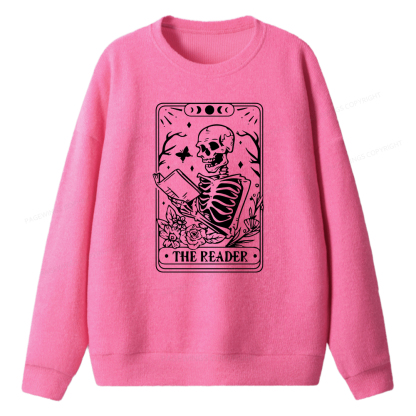 Pagewings Halloween The Reader Tarot Card Unisex Knit Sweatshirt