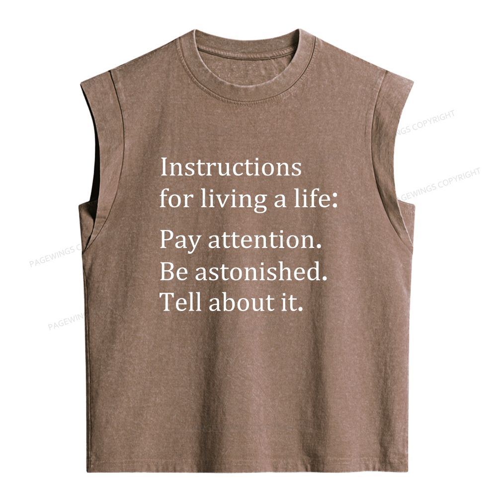 Pagewings Instructions for Living a Life Women's Washed Tank Top