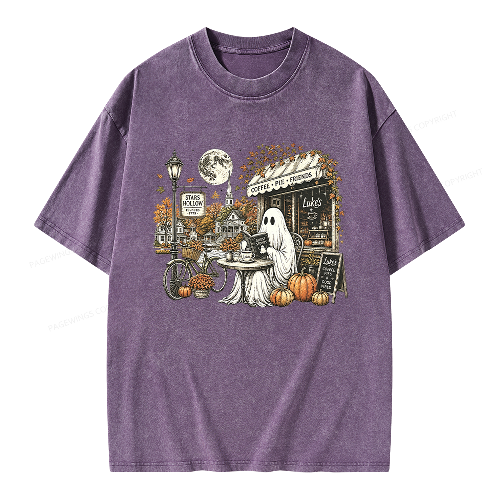Pagewings Stars Hollow Ghost Unisex Washed T-shirt