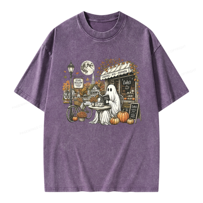 Pagewings Stars Hollow Ghost Unisex Washed T-shirt