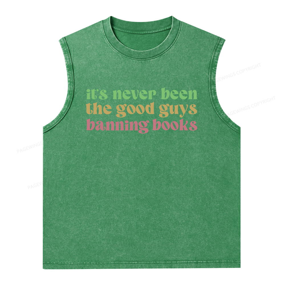 Pagewings It's Never Been the Good Guys Banning Books Unisex Washed Tank Top