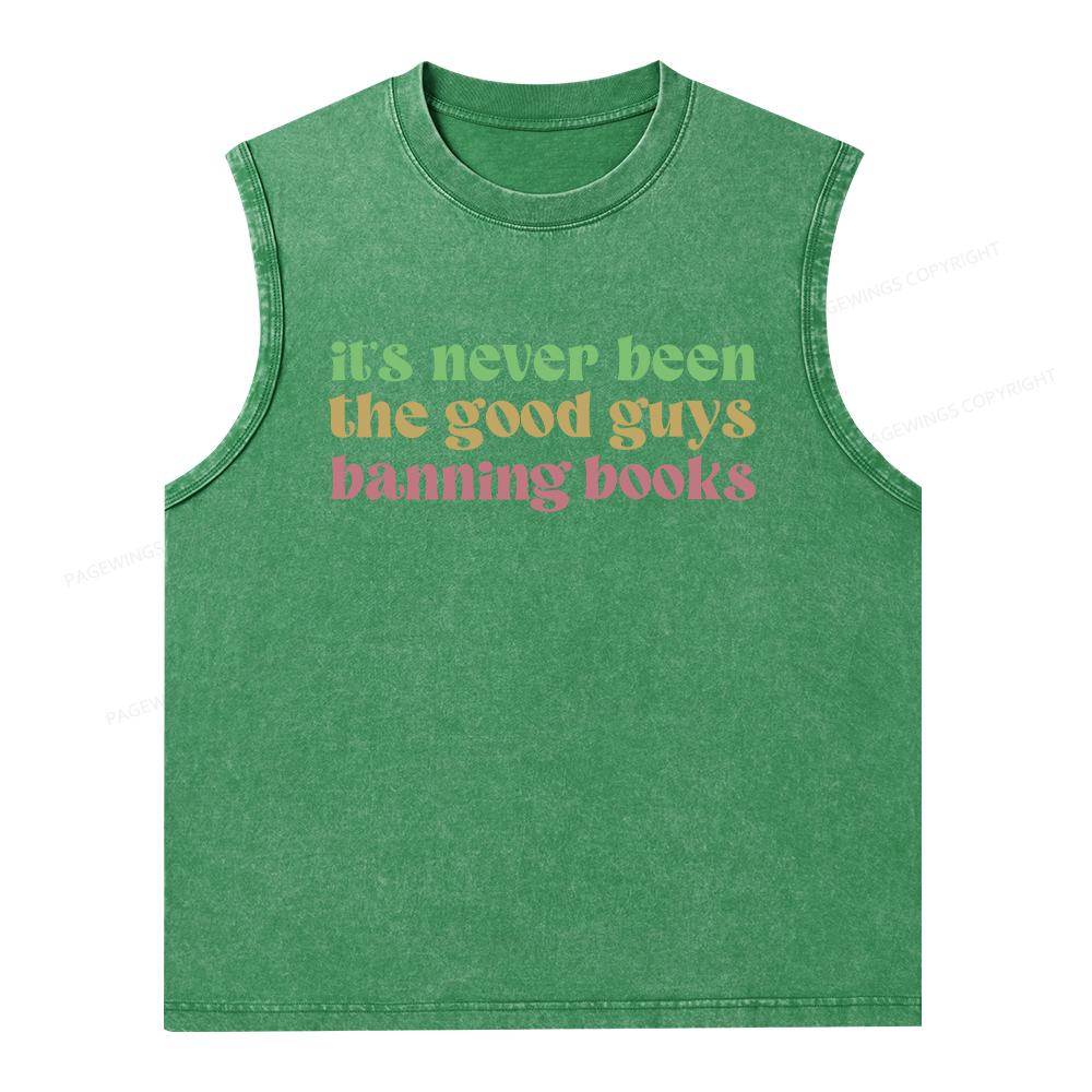 Pagewings It's Never Been the Good Guys Banning Books Unisex Washed Tank Top