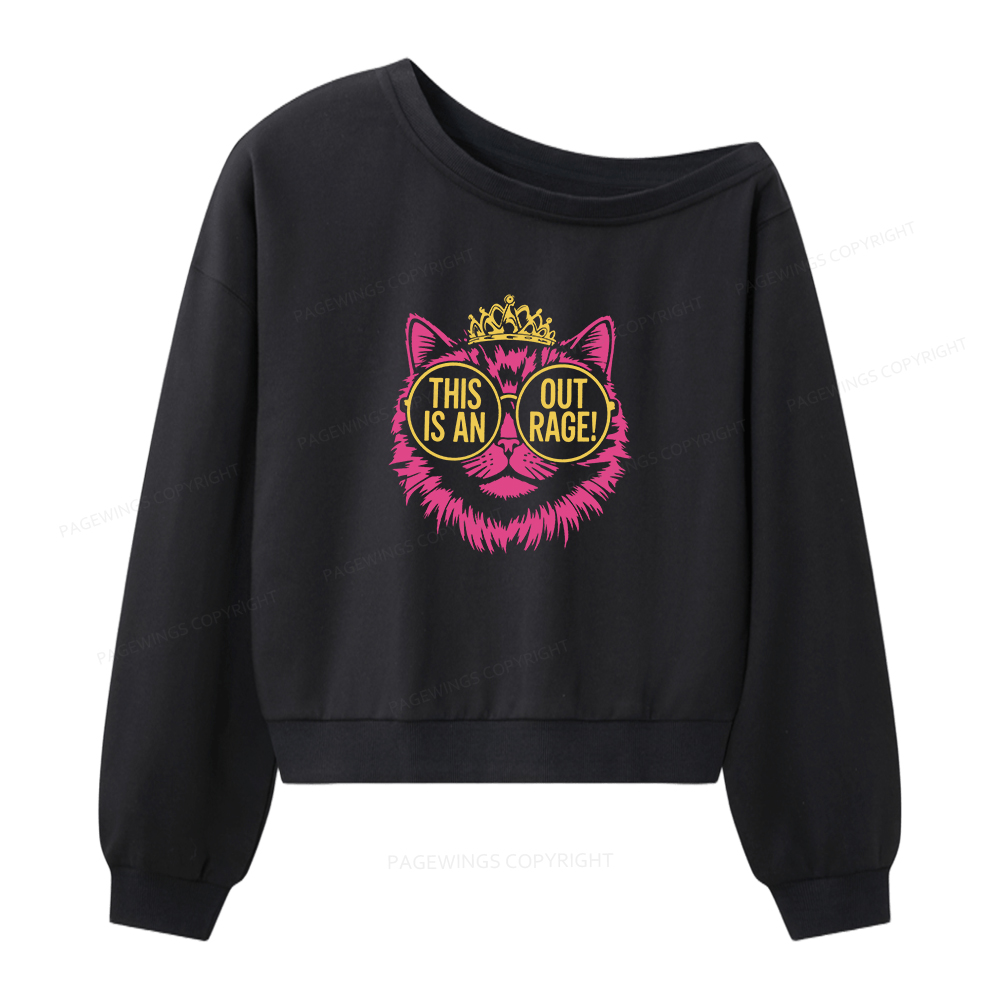 Pagewings This is an Outrage Women Off Shoulder Sweatshirt
