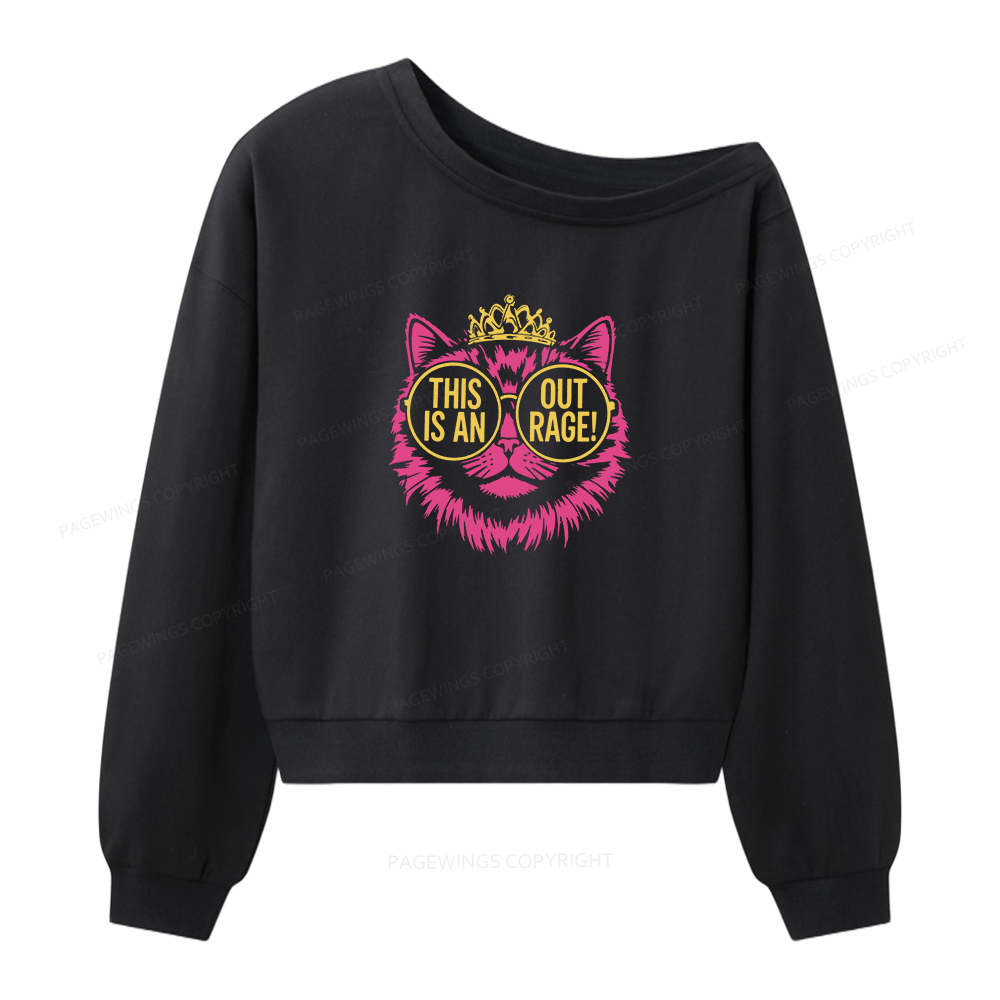 Pagewings This is an Outrage Women Off Shoulder Sweatshirt
