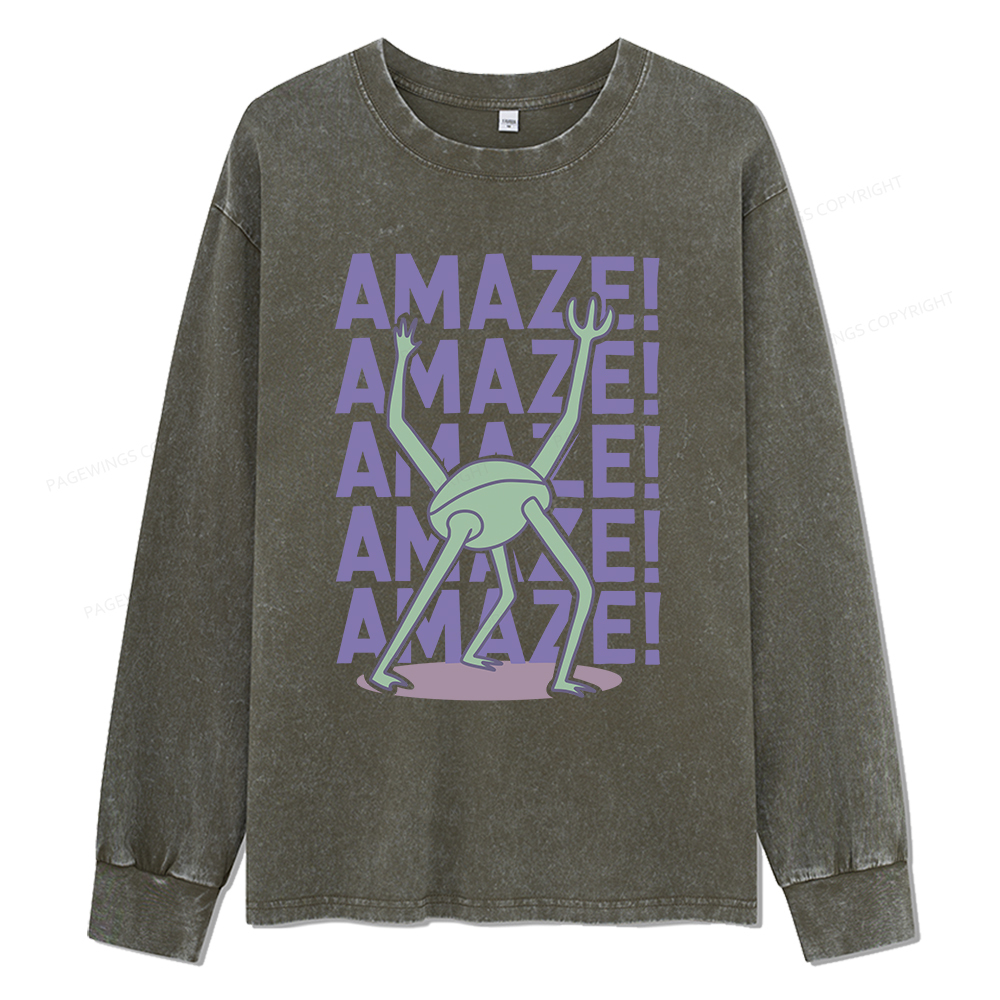 Pagewings Rocky Amaze Unisex Washed Long Sleeve T-shirt