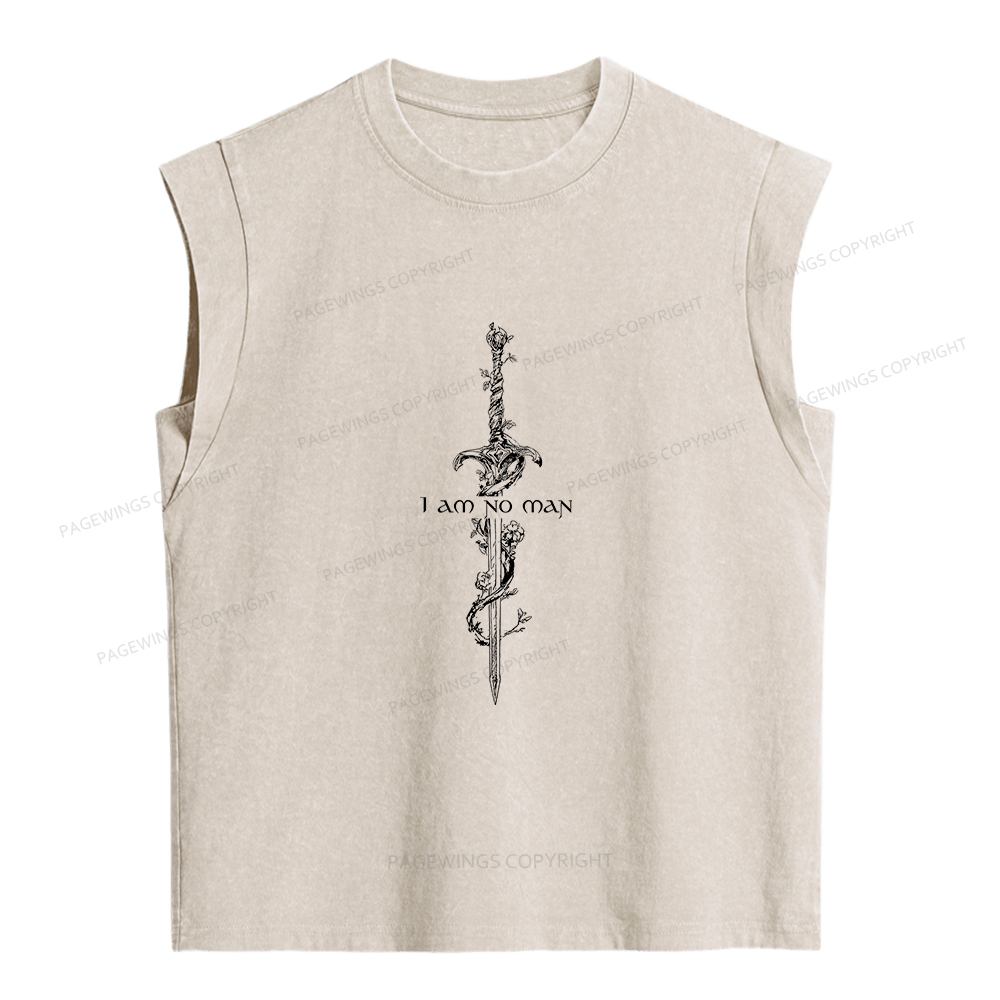 Pagewings I Am No Man Women's Washed Tank Top