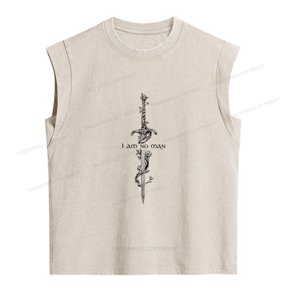 Pagewings I Am No Man Women's Washed Tank Top