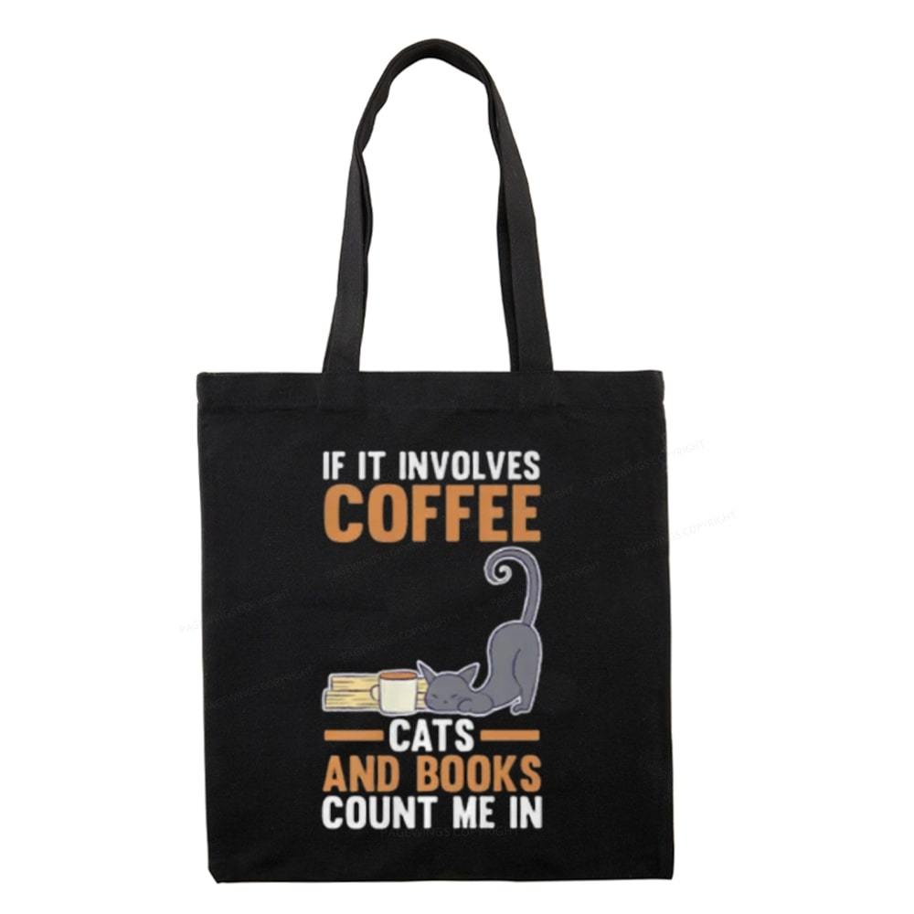 Pagewings Cats Reading Books Coffee Tote Bag